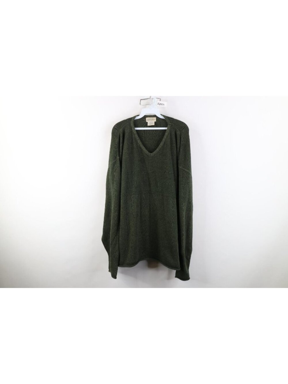 Vintage 90s Streetwear Mens 2XL XXL Blank Marled Knit V-Neck Sweater Green